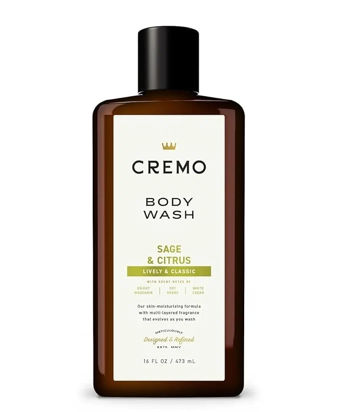 Contemporary Cremo Body Wash for Men Rich-Lathering Sage and Citrus 16 Fl Oz Elegant