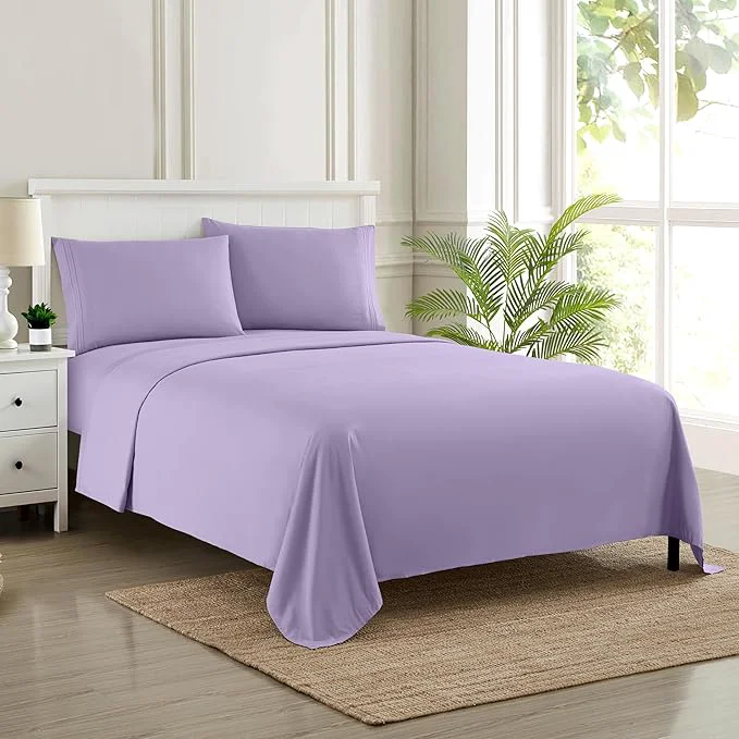 Modern Twin Sheets – Breathable Luxury Sheets with Full Elastic amp Secure Corner Straps Built In – 1800 Supreme Collection Extra Soft Deep Pocket Bedding Set Sheet Set Twin Lavender Premium Material