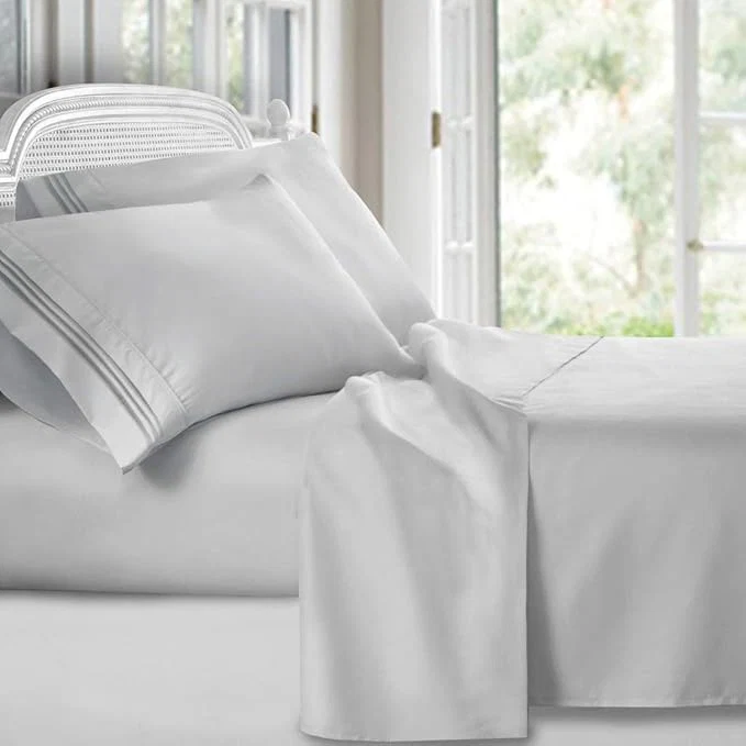 Breathable Clara Clark Bed Sheets Premier 1800 Series 4 Piece Bed Sheet Set Deep Pocket Wrinkle Fade Stain Resistant Luxury Soft Bedding Sheets amp Pillowcases King Silver Gray Trusted
