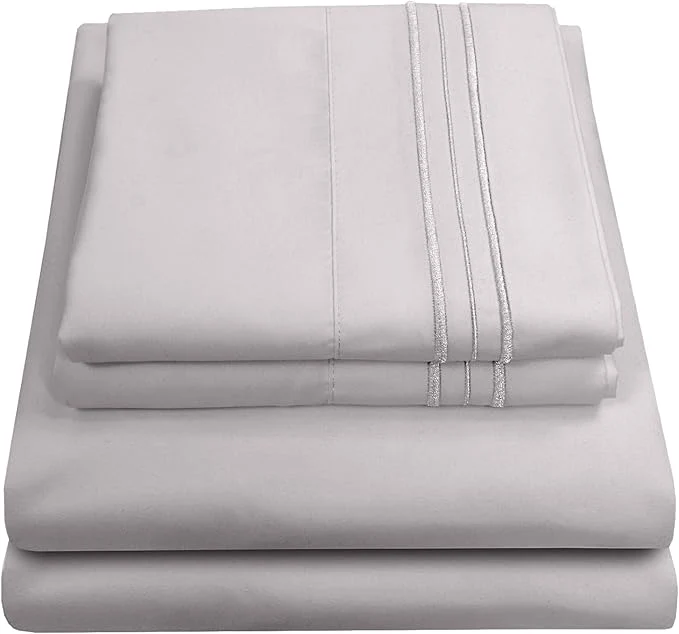 Recyclable 1800 Thread Count Sheet Set – Soft Egyptian Quality Brushed Microfiber Sheets – Luxury Bedding Set with Flat Sheet Fitted Sheet 2 Pillow Cases Superior