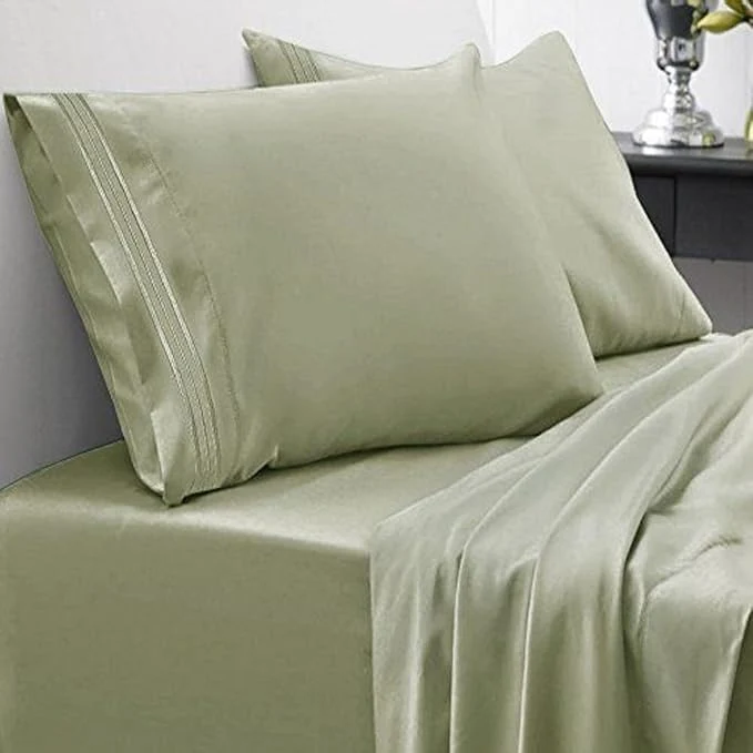 Reusable Queen Size Bed Sheets – Breathable Luxury Sheets with Full Elastic amp Secure Corner Straps Built In – 1800 Supreme Collection Extra Soft Deep Pocket Bedding Set Sheet Set Queen Sage Carefully Designed