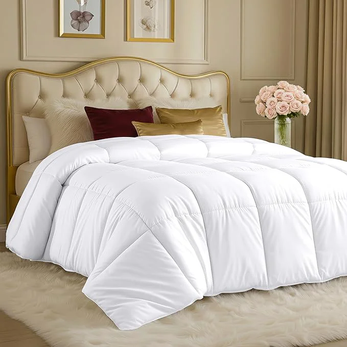 Original Design Utopia Bedding Comforters King Size All Season Duvet Insert Down Box Stitched Bed Comforter with Corner Tabs Machine Washable White Pack of 3 Unique