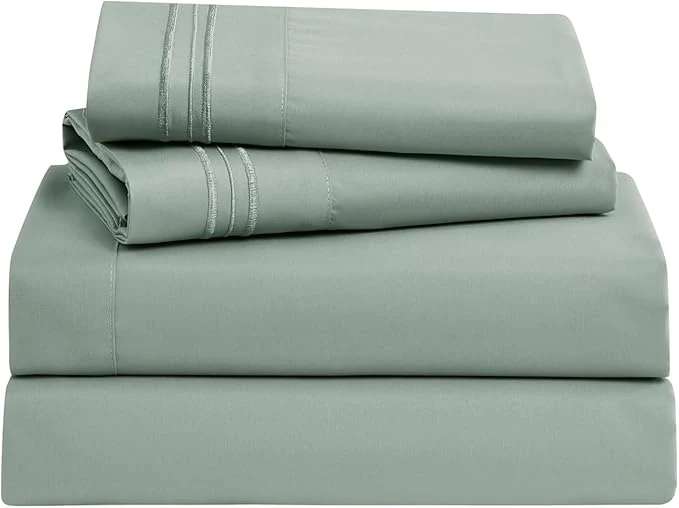 Minimalist Clara Clark Bed Sheets Premier 1800 Series Bed Sheet Set Deep Pocket Wrinkle Fade Stain Resistant Luxury Soft Bedding Sheets amp Pillowcases Full Ice Green Proven