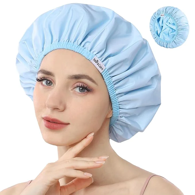 Next-Generation Years calm Shower Caps for Women Reusable Waterproof Double Layer Waterproof Responsible