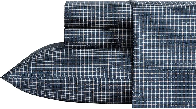 Excellent Nautica – Full Sheets Premium Cotton Percale Bedding Set Plaid Home Decor Oeko-Tex Reece Plaid Navy Full Healthy