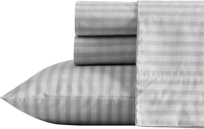 Sophisticated Nautica – Twin XL Sheets Cotton Percale Bedding Set Fully Elasticized I Dorm Essentials Michael Plaid Grey Twin XL Official