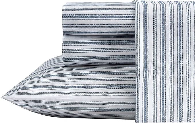 Innovative Nautica – Full Size Sheet Set Crisp amp Tailored Cooling Sheets with a Smooth Cotton Percale Lightweight Feel – Bed Sheets with Matching Pillowcases amp Fitted Sheet Coleridge Stripe Blue Proven