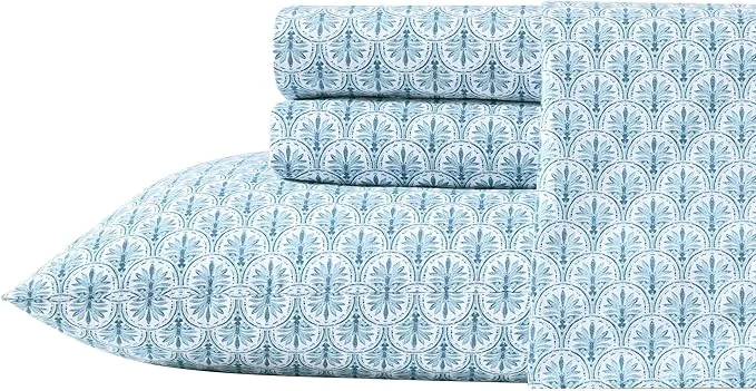 Flexible Tommy Bahama – Queen Sheet Set Super Soft Cotton Percale Bedding with Matching Shams Tropical Bedding Set Oeko-Tex Coastal Batik Blue Queen Optimized