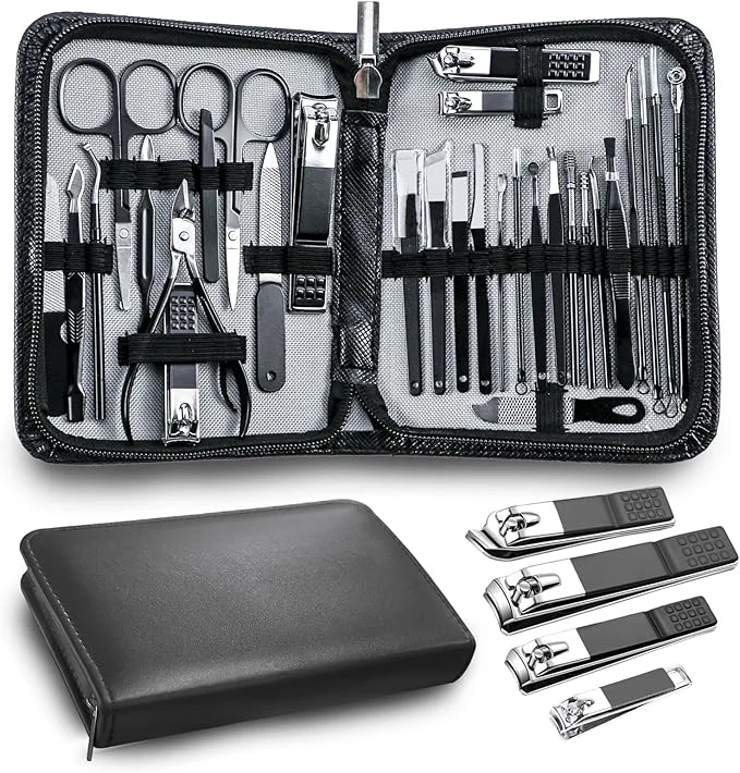 Top-Quality Manicure Pedicure Kit Professional 30pcs Complete Nail Care kit，fingernail and Next-Generation