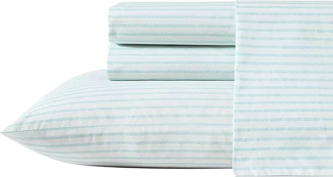 Detailed Tommy Bahama – King Sheet Set Cotton Percale Bedding Set Super Soft Oeko-Tex Cool Beach Stripe Turquoise King Convenient
