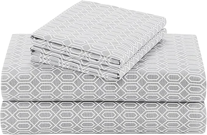 Crafted Comfort Spaces Cotton Sheet Set Breathable Lightweight Soft with 14 quot Elastic Pocket Fits up to 16 quot Mattress All Season Cozy Bedding Matching Pillow Case Cal King Diamond Taupe 4 Piece Trusted