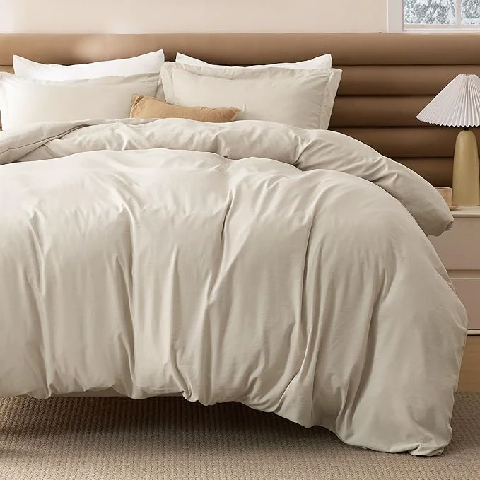 Innovative Bedsure Removable Cover with Comforter Duvet Insert Queen – 4 Pieces Beige Prewashed Soft Bedding Set for All Seasons Use Includes 1 Duvet Cover 1 Comforter 2 Pillow Shams Dependable
