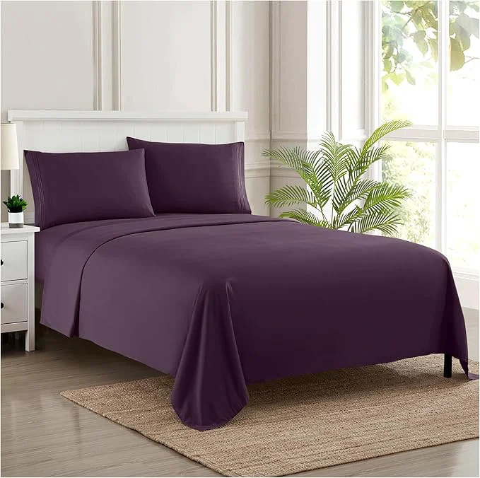 Sustainable Twin XL Sheets – Breathable Luxury Sheets with Full Elastic amp Secure Corner Straps Built In – 1800 Supreme Collection Extra Soft Deep Pocket Bedding Set Sheet Set Twin XL Purple Effective