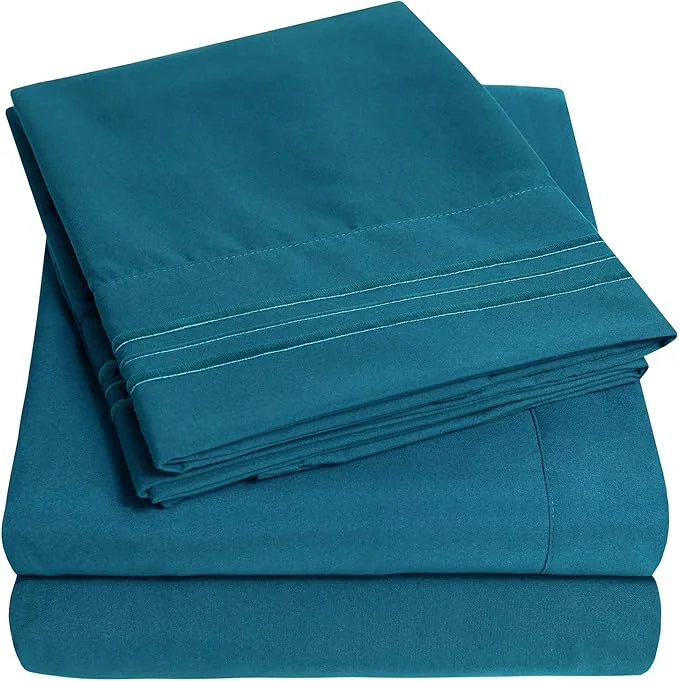 Trusted 1500 Supreme Collection Extra Deep Pocket Sheets Set – Luxury Soft Bed Sheets Wrinkle Bedding Over 40 Colors 21 inch Extra Deep Pocket Twin Teal Expertly Made