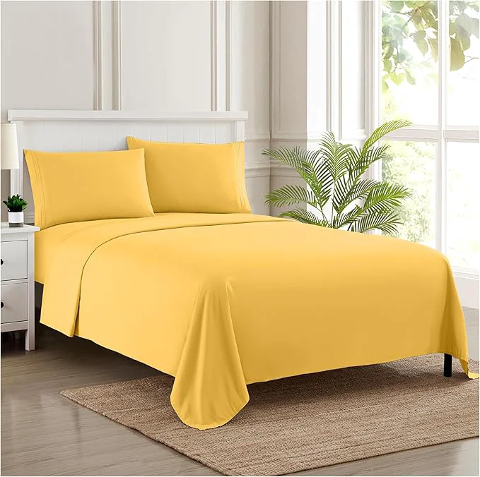 Proven 1800 Thread Count Sheet Set – Soft Egyptian Quality Brushed Microfiber Sheets – Luxury Bedding Set with Flat Sheet Fitted Sheet 2 Pillow Cases Safe