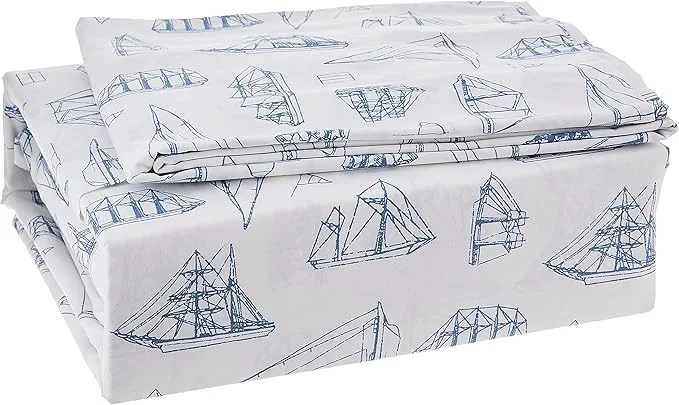 Top-Quality Nautica – King Size Sheets Cotton Percale Bedding Set Crisp amp Cool Coastal Home Decor Whitewood Sail Blue King Original Design