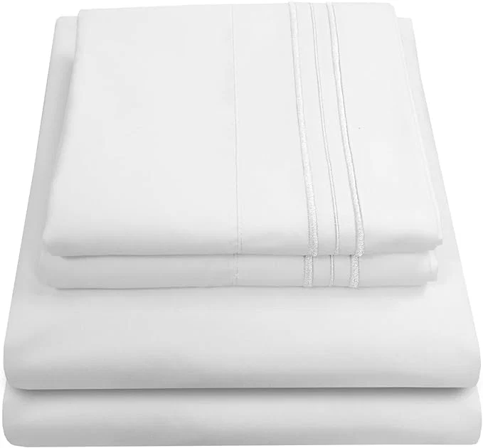 Quality Queen Size Bed Sheets – Breathable Luxury Sheets with Full Elastic amp Secure Corner Straps Built In – 1800 Supreme Collection Extra Soft Deep Pocket Bedding Set Sheet Set Queen White High-End