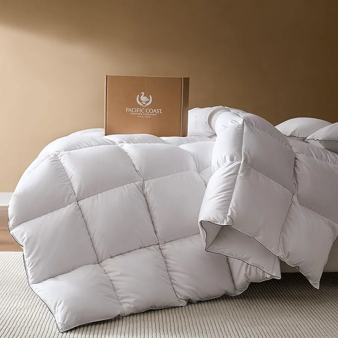 Outstanding PACIFIC COAST Goose Down Fiber Comforters Oversized King Duvet Insert All Season White Comforter 3D Hidden-Stitch Baffle Box Design 8 Tabs Gifts for Women Men Extra Fluffy Luxury Duvet 116 quot x98 quot Advanced
