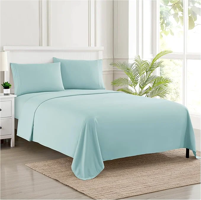 Innovative Full Size Sheet Sets – Breathable Luxury Sheets with Full Elastic amp Secure Corner Straps Built In – 1800 Supreme Collection Extra Soft Deep Pocket Bedding Set Sheet Set Full Light Blue Easy-to-Use