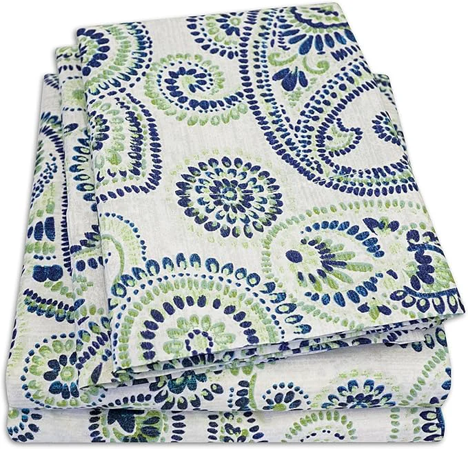 Contemporary 1500 Supreme Collection Extra Soft Modern Paisley Pattern Sheet Set Twin- Luxury Bed Sheets Set with Deep Pocket Wrinkle Bedding Trending Printed Pattern Twin Innovative