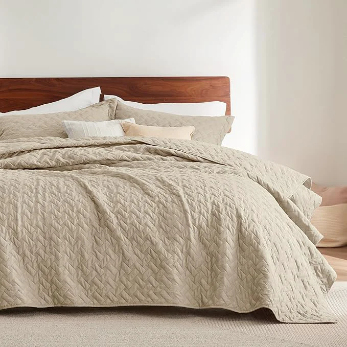 Artisan Bedsure Quilts Twin Size – Lightweight Bedspreads Twin Size with Basket Weave Pattern Soft Quilt Bedding Set Hazel Comforter Set Coverlet for All Seasons with 1 Pillow Sham 68 quot x 86 quot Skin-Friendly Soft All-Season Comfort Breathable Lightweight… Quality