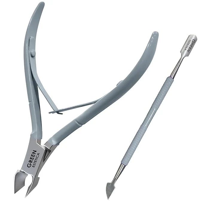 Sustainable Professional Cuticle Trimmer Nail Cuticle Cutter Stainless Steel Cuticle Nippers Green