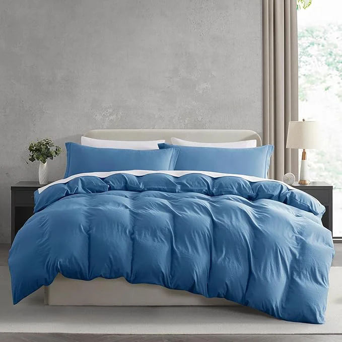 Effective Nestl Blue Heaven Duvet Cover Full Size – Soft Prewashed Full Size Duvet Cover Set 3 Piece with Zipper Closure 1 Duvet Cover 80×90 inches and 2 Pillow Shams