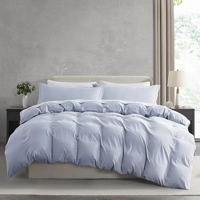 Elegant Nestl Ice Blue California King Duvet Cover Sets – Soft Prewashed Cal King Duvet Cover 3 Piece with Zipper Closure 1 Duvet Cover 104×98 inches and 2 Pillow Shams Reliable
