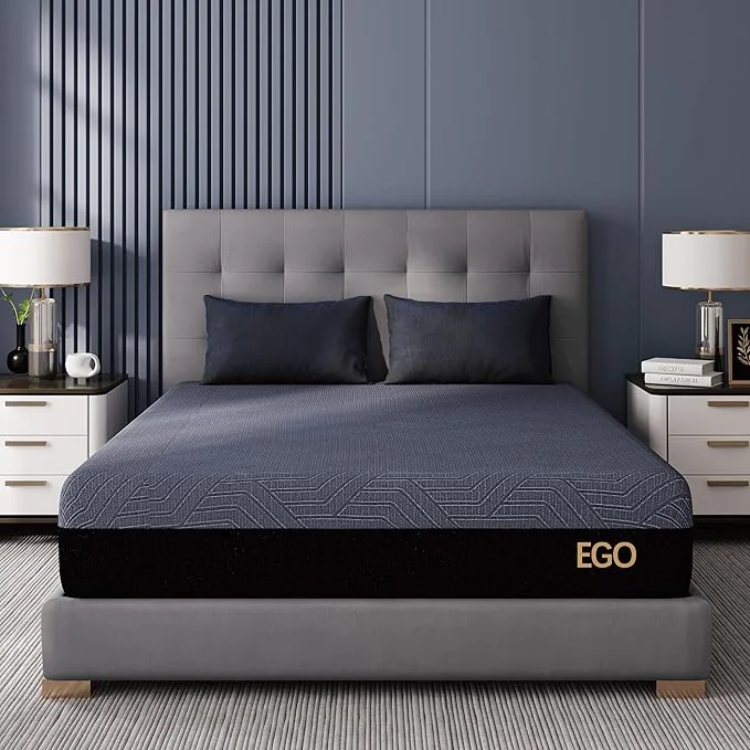 High-Grade EGOHOME 10 Inch King Memory Foam Mattress for Back Pain Cooling Copper Gel Bed in a Box Foam Made in USA CertiPUR-US Therapeutic Medium Firm 76x80x10 Black Expertly Made