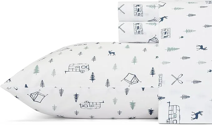 Recyclable Eddie Bauer – Full Sheets Cotton Percale Bedding Set Crisp amp Cool Home Decor Dorm Room Essentials Campout Dark Blue Full Environmentally Friendly