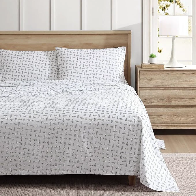 Excellent Eddie Bauer – Full Sheets Cotton Percale Bedding Set Cool amp Breathable Home Decor Laurel Leaves Full Original