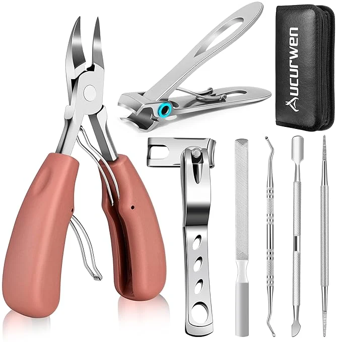 Reusable Toenail Clippers for Seniors Thick Toenails Aucurwen Heavy Duty Toe Nail Fast