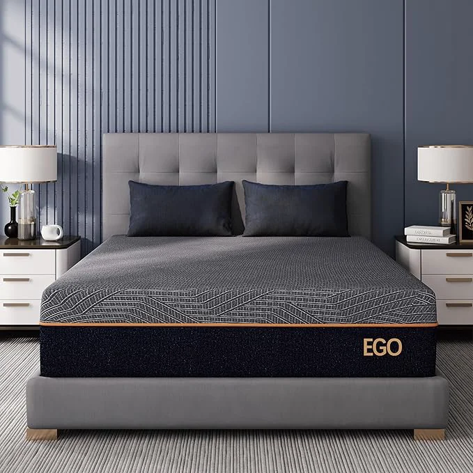 Safe EGOHOME 12 Inch Full Memory Foam Mattress for Back Pain Cooling Copper Gel Bed in a Box Foam Made in USA CertiPUR-US Therapeutic Medium Firm Double 54x75x12 Black Professional
