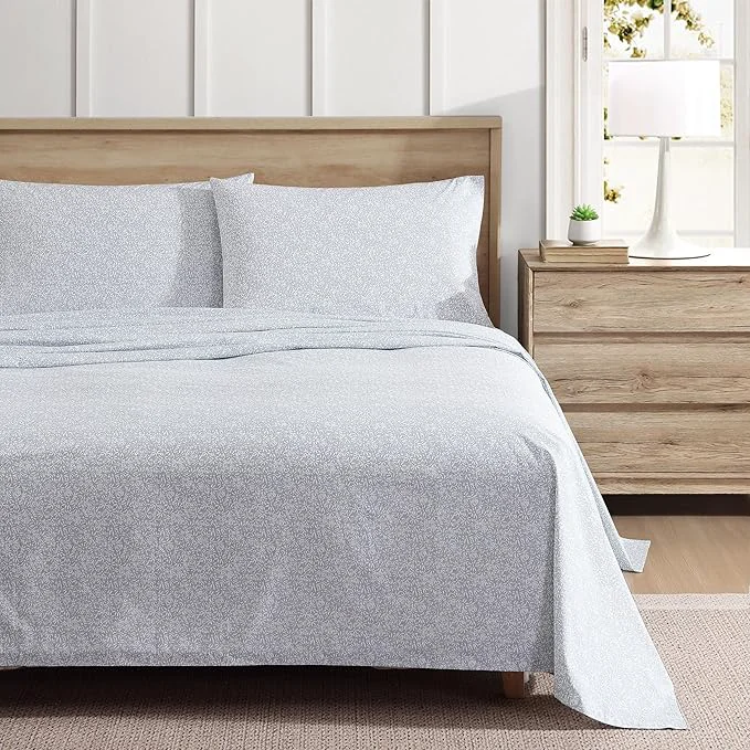 Classic Eddie Bauer – Queen Sheets Cotton Percale Bedding Set Cool amp Breathable Home Decor Little Blossom Queen High-End
