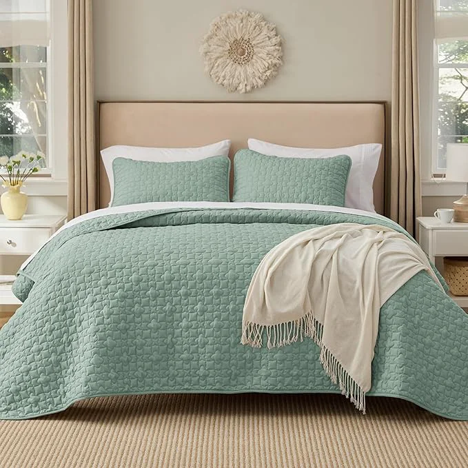 Innovative Bedsure Quilts Queen Size – Lightweight Bedspreads Queen Size with Lucky Star Quilting Soft Quilt Bedding Set Sage Green Comforter Set Coverlet for All Seasons with 2 Pillow Shams 90 quot x 96 quot Skin-Friendly Soft All-Season Comfort Breathable Ligh… Next-Generation