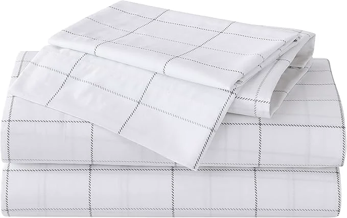 Excellent Eddie Bauer – Queen Sheets Cotton Percale Bedding Set Crisp amp Cool Home Decor Northern Plaid Grey Queen Advanced