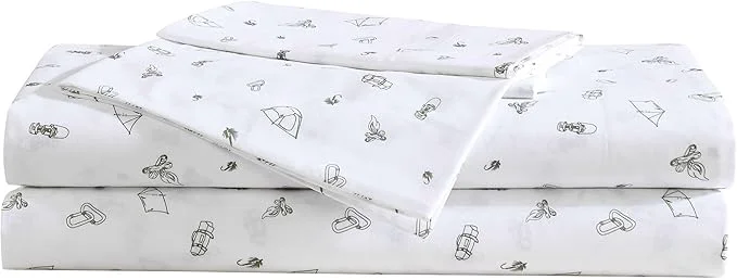 Effective Eddie Bauer – Sheet Set Luxurious Cotton Percale Bedding with Matching Pillowcase Crisp amp Cool Fully Elasticized Camp Green Twin Comfortable