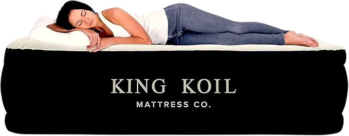 Eco-Friendly King Koil Luxury California King Size Air Mattress with Built-in High-Speed Pump for Home Camping amp Guests 20 quot Double High Airbed Adjustable Blow Up Mattress Waterproof 1-Year Warranty Contemporary