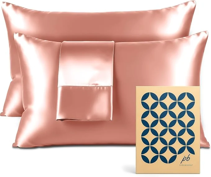 Minimalist Satin Pillowcase 2 Pack – Queen Size 20 quot x30 quot Blush Pink – Silky Pillow Cases for Hair and Skin – Satin Pillow Covers with Envelope Closure – Extra Soft Premium Microfiber Expertly Made