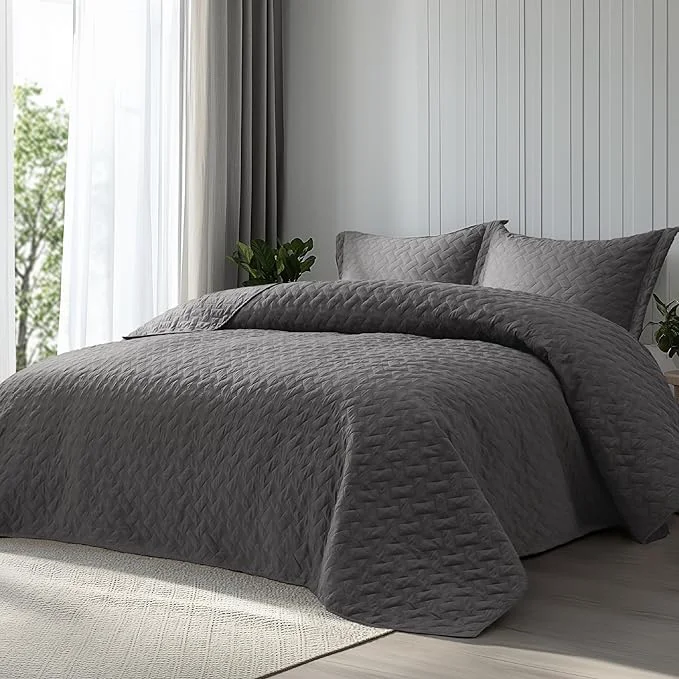Verified Bedsure Oversized King Quilts – Lightweight Bedspreads Oversized King Size with Basket Weave Pattern Soft Quilt Bedding Set Grey Comforter Set Coverlet 2 Pillow Shams 120 quot x 120 quot Skin-Friendly Soft All-Season Comfort Breathable Lightweight Ma… Exceptional