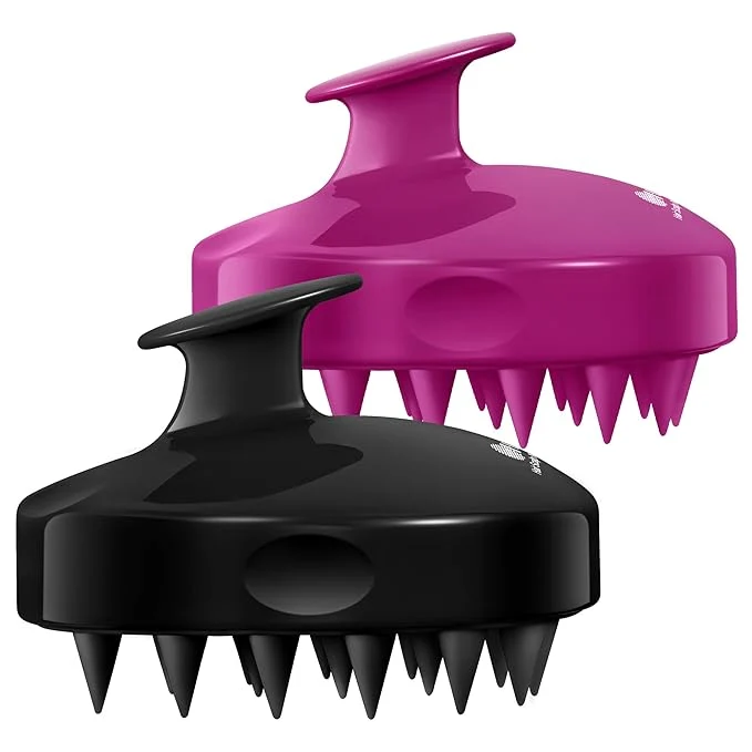 Advanced HEETA Hair Scalp Massager Shampoo Brush 2 Pack Soft Silicone Bristles to Fashionable