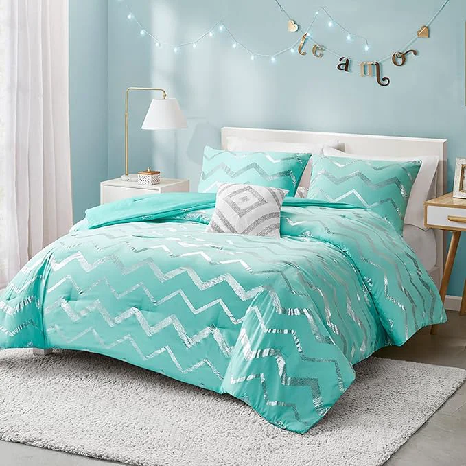 Verified Codi Teal Bedroom Comforter Sets Comfy Full Size Bedding Set for Teen Girls 4 Pieces – All Seasons Warm High-Quality