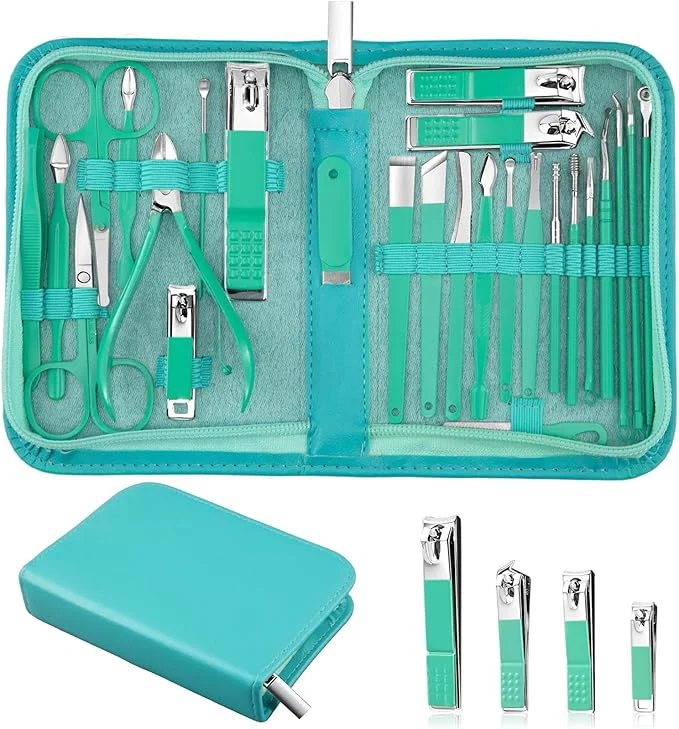 Enhanced MINKINH Travel Manicure Set 26-Piece Portable Nail Clippers Kit Convenient