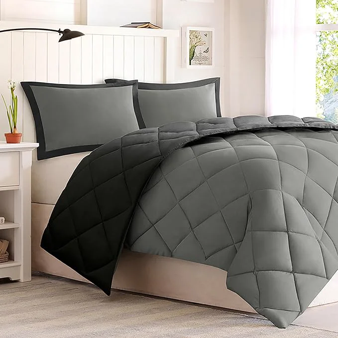 Certified Madison Park Comforter Set Reversible Down All Season Microfiber Bedding 3M Scotchgard Stain Release Twin Twin XL Dorm Comforter Black Grey Artisan
