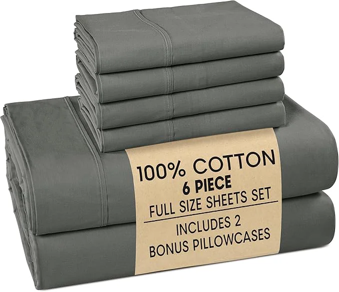 Responsible Casa Platino Full Sized Sheets – 6 Piece Full Size Sheets Set Ultra Soft amp Breathable With 15 Inch Deep Pocket Fitted Sheet Cozy Cooling Sheets for Daily Use amp Machine Washable – Dark Grey Dependable