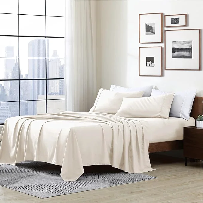 Superior Cathay Home Essentials Ultra Soft Hypoallergenic Wrinkle Resistant Double Brushed Microfiber Bedding Sheet Set Coconut Milk California King Trusted
