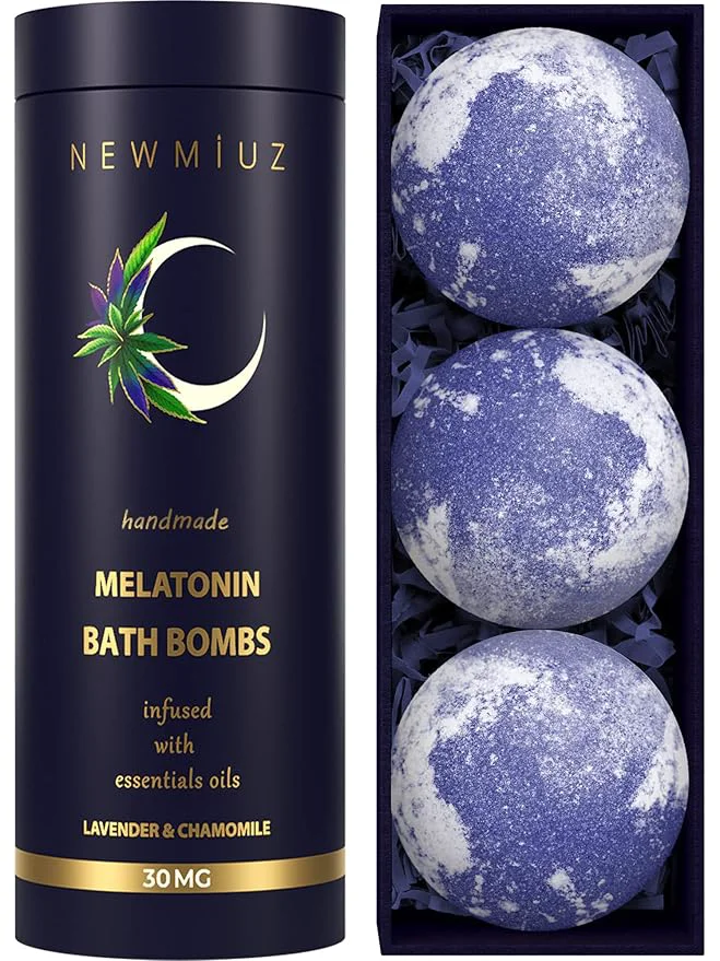 Genuine Sleep Well Bubble Bath Bombs Melatonin Infused Lavender Chamomile Essential High-Grade