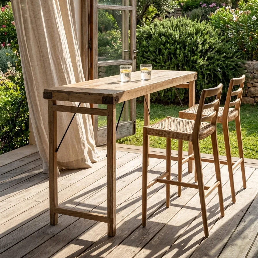 High-Grade Limewash folding bar table Selected