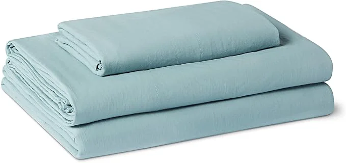 Easy-to-Use Amazon Basics Twin XL Bed Sheet 3-Piece Bedding Set Double Brushed Microfiber Ultra Soft Easy Care Blue Comfortable