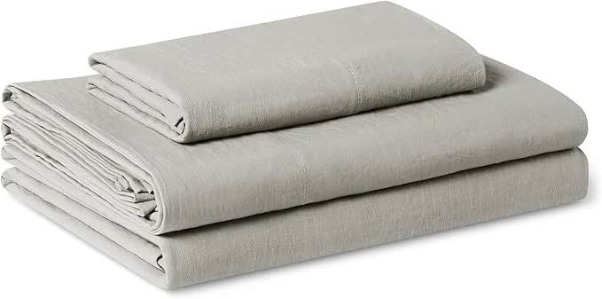 Advanced Amazon Basics Twin Bed Sheet 3-Piece Bedding Set Double Brushed Microfiber Ultra Soft Easy Care Grey Reliable